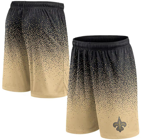 Men's New Orleans Saints Black/Gold Ombre Shorts